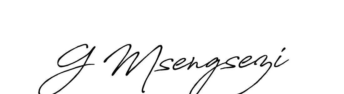 How to make G Msengsezi name signature. Use Antro_Vectra_Bolder style for creating short signs online. This is the latest handwritten sign. G Msengsezi signature style 7 images and pictures png