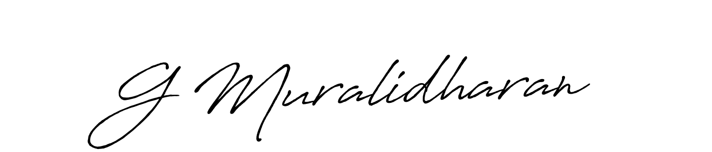 Make a beautiful signature design for name G Muralidharan. With this signature (Antro_Vectra_Bolder) style, you can create a handwritten signature for free. G Muralidharan signature style 7 images and pictures png