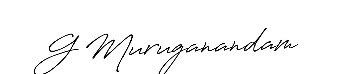 The best way (Antro_Vectra_Bolder) to make a short signature is to pick only two or three words in your name. The name G Muruganandam include a total of six letters. For converting this name. G Muruganandam signature style 7 images and pictures png
