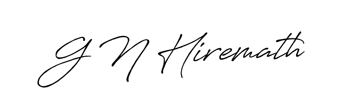 The best way (Antro_Vectra_Bolder) to make a short signature is to pick only two or three words in your name. The name G N Hiremath include a total of six letters. For converting this name. G N Hiremath signature style 7 images and pictures png