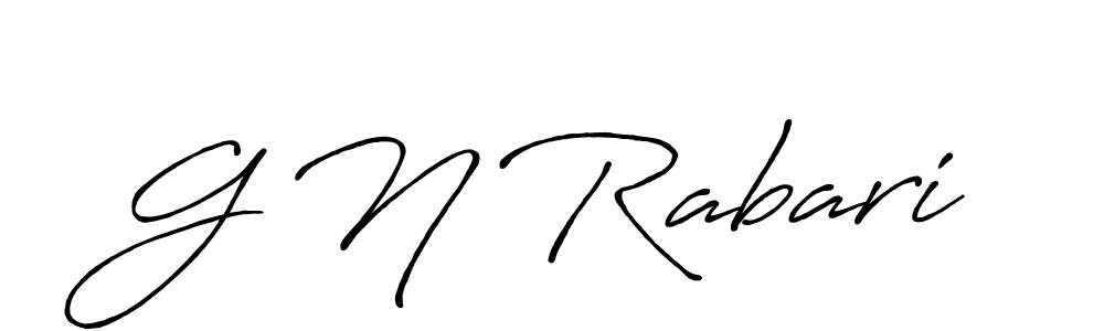 if you are searching for the best signature style for your name G N Rabari. so please give up your signature search. here we have designed multiple signature styles  using Antro_Vectra_Bolder. G N Rabari signature style 7 images and pictures png