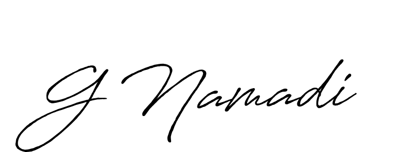 Create a beautiful signature design for name G Namadi. With this signature (Antro_Vectra_Bolder) fonts, you can make a handwritten signature for free. G Namadi signature style 7 images and pictures png