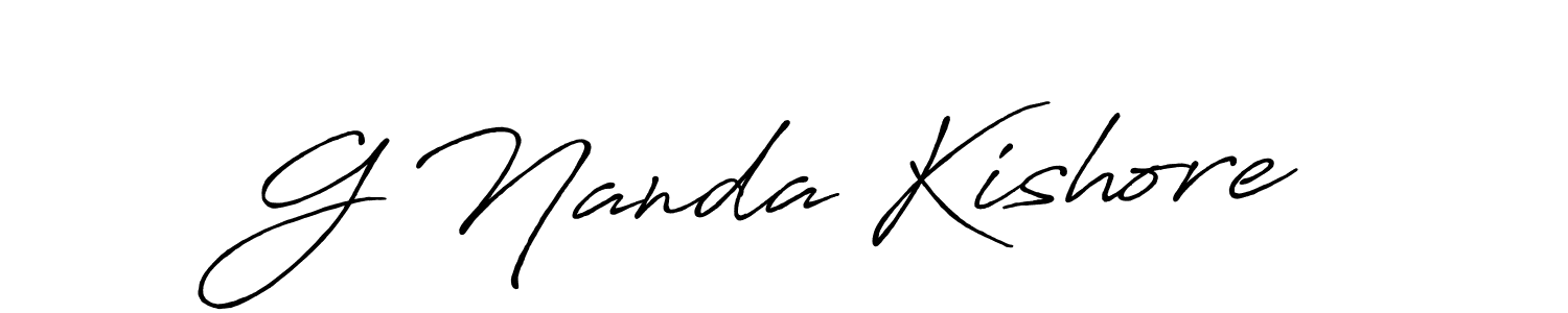 How to make G Nanda Kishore name signature. Use Antro_Vectra_Bolder style for creating short signs online. This is the latest handwritten sign. G Nanda Kishore signature style 7 images and pictures png