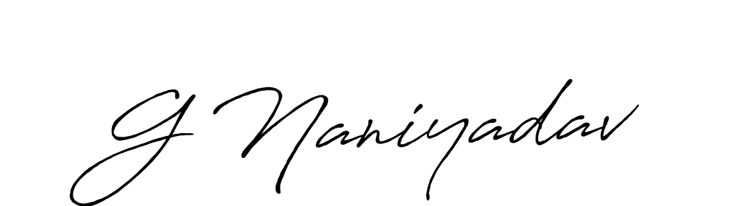 G Naniyadav stylish signature style. Best Handwritten Sign (Antro_Vectra_Bolder) for my name. Handwritten Signature Collection Ideas for my name G Naniyadav. G Naniyadav signature style 7 images and pictures png