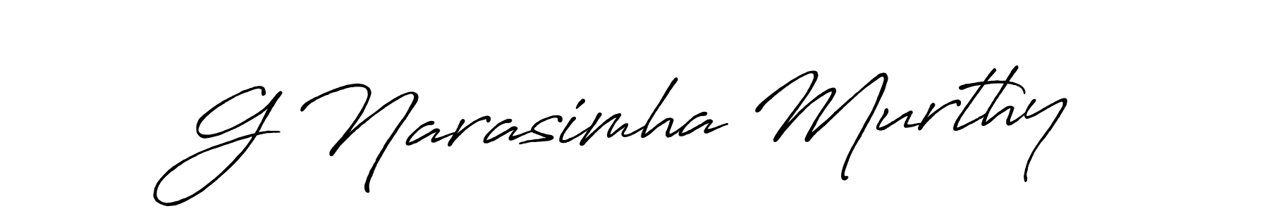 The best way (Antro_Vectra_Bolder) to make a short signature is to pick only two or three words in your name. The name G Narasimha Murthy include a total of six letters. For converting this name. G Narasimha Murthy signature style 7 images and pictures png