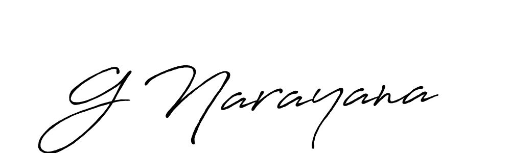 Design your own signature with our free online signature maker. With this signature software, you can create a handwritten (Antro_Vectra_Bolder) signature for name G Narayana. G Narayana signature style 7 images and pictures png