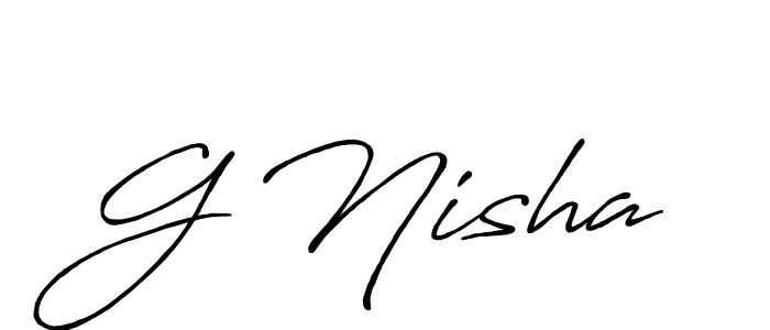 Also we have G Nisha name is the best signature style. Create professional handwritten signature collection using Antro_Vectra_Bolder autograph style. G Nisha signature style 7 images and pictures png