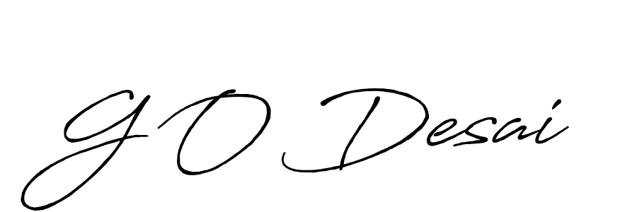 G O Desai stylish signature style. Best Handwritten Sign (Antro_Vectra_Bolder) for my name. Handwritten Signature Collection Ideas for my name G O Desai. G O Desai signature style 7 images and pictures png