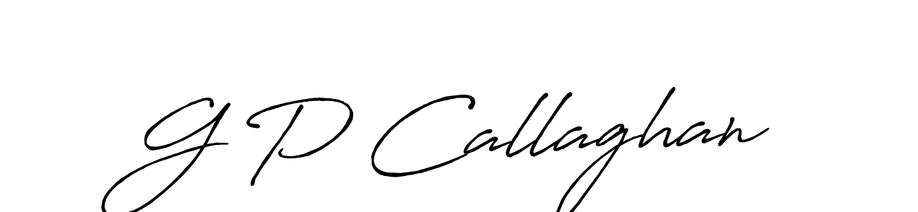 How to make G P Callaghan name signature. Use Antro_Vectra_Bolder style for creating short signs online. This is the latest handwritten sign. G P Callaghan signature style 7 images and pictures png