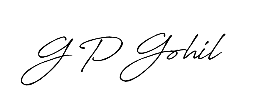 Create a beautiful signature design for name G P Gohil. With this signature (Antro_Vectra_Bolder) fonts, you can make a handwritten signature for free. G P Gohil signature style 7 images and pictures png