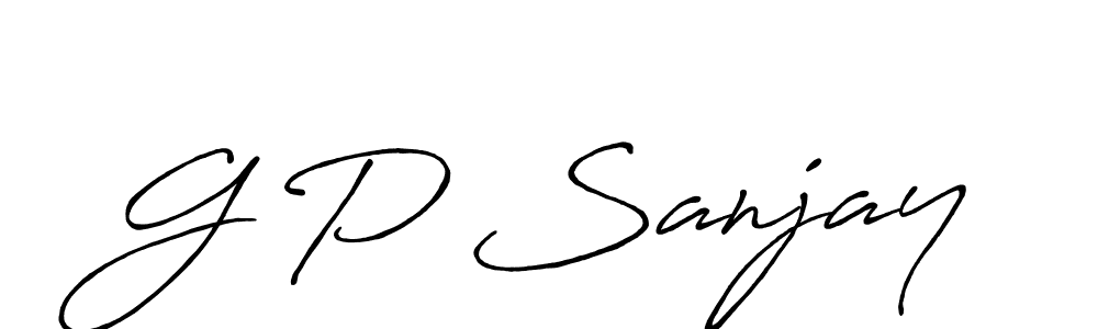 G P Sanjay stylish signature style. Best Handwritten Sign (Antro_Vectra_Bolder) for my name. Handwritten Signature Collection Ideas for my name G P Sanjay. G P Sanjay signature style 7 images and pictures png