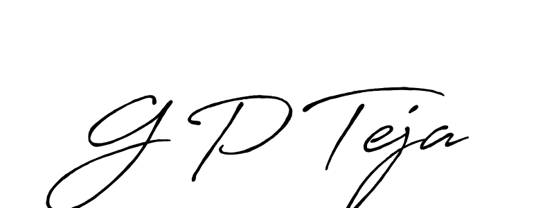 Also we have G P Teja name is the best signature style. Create professional handwritten signature collection using Antro_Vectra_Bolder autograph style. G P Teja signature style 7 images and pictures png