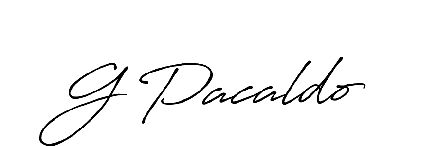 Create a beautiful signature design for name G Pacaldo. With this signature (Antro_Vectra_Bolder) fonts, you can make a handwritten signature for free. G Pacaldo signature style 7 images and pictures png