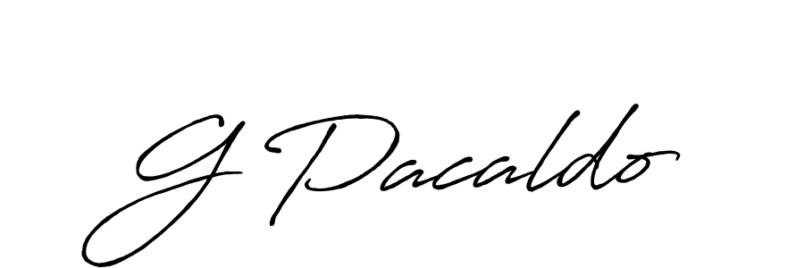 Create a beautiful signature design for name G Pacaldo. With this signature (Antro_Vectra_Bolder) fonts, you can make a handwritten signature for free. G Pacaldo signature style 7 images and pictures png