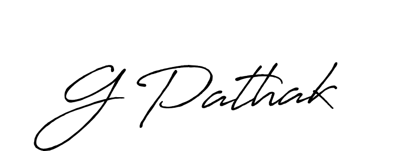 How to make G Pathak name signature. Use Antro_Vectra_Bolder style for creating short signs online. This is the latest handwritten sign. G Pathak signature style 7 images and pictures png