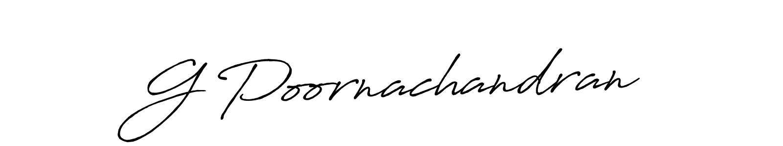 Make a beautiful signature design for name G Poornachandran. With this signature (Antro_Vectra_Bolder) style, you can create a handwritten signature for free. G Poornachandran signature style 7 images and pictures png
