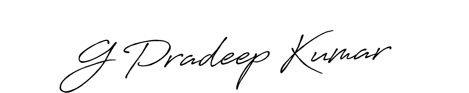Make a beautiful signature design for name G Pradeep Kumar. With this signature (Antro_Vectra_Bolder) style, you can create a handwritten signature for free. G Pradeep Kumar signature style 7 images and pictures png