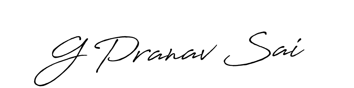 if you are searching for the best signature style for your name G Pranav Sai. so please give up your signature search. here we have designed multiple signature styles  using Antro_Vectra_Bolder. G Pranav Sai signature style 7 images and pictures png
