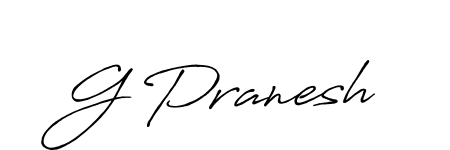 Make a beautiful signature design for name G Pranesh. With this signature (Antro_Vectra_Bolder) style, you can create a handwritten signature for free. G Pranesh signature style 7 images and pictures png