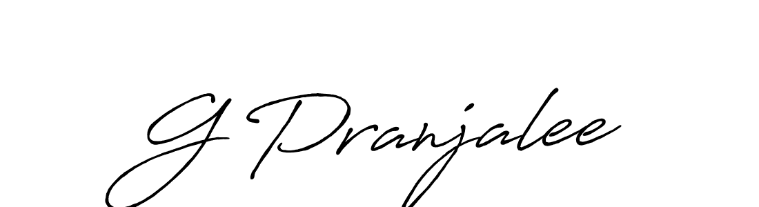 How to make G Pranjalee name signature. Use Antro_Vectra_Bolder style for creating short signs online. This is the latest handwritten sign. G Pranjalee signature style 7 images and pictures png