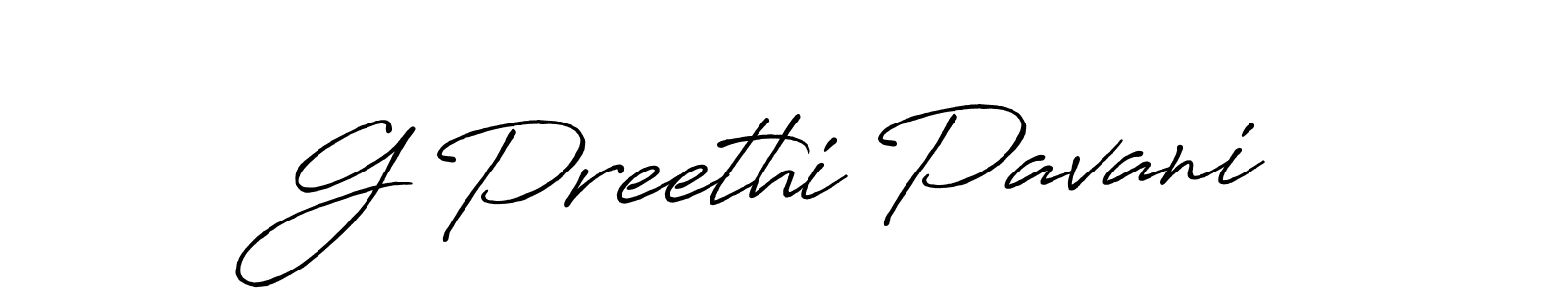 Make a beautiful signature design for name G Preethi Pavani. With this signature (Antro_Vectra_Bolder) style, you can create a handwritten signature for free. G Preethi Pavani signature style 7 images and pictures png