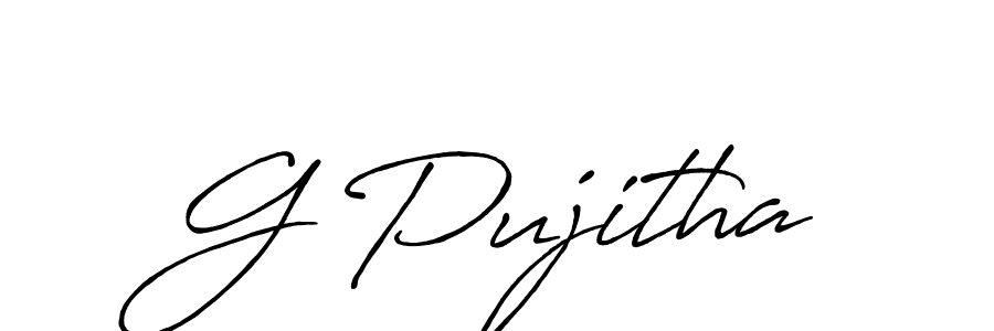 Design your own signature with our free online signature maker. With this signature software, you can create a handwritten (Antro_Vectra_Bolder) signature for name G Pujitha. G Pujitha signature style 7 images and pictures png