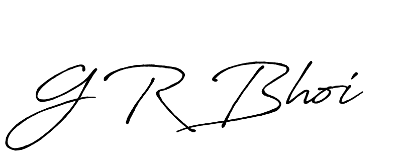 Create a beautiful signature design for name G R Bhoi. With this signature (Antro_Vectra_Bolder) fonts, you can make a handwritten signature for free. G R Bhoi signature style 7 images and pictures png