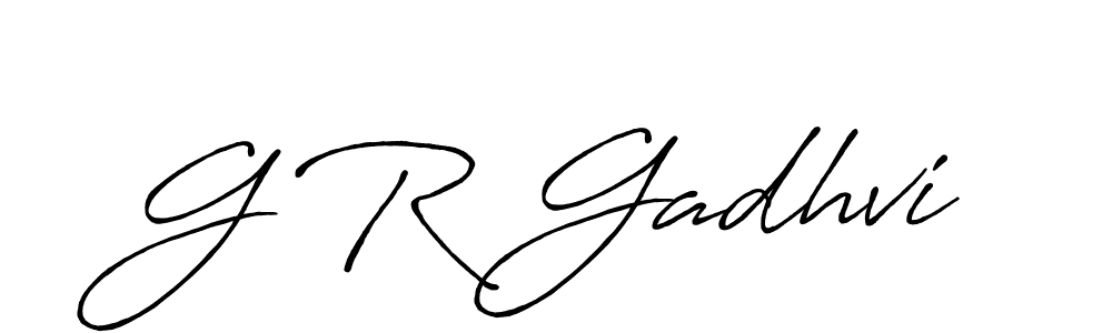 How to make G R Gadhvi signature? Antro_Vectra_Bolder is a professional autograph style. Create handwritten signature for G R Gadhvi name. G R Gadhvi signature style 7 images and pictures png