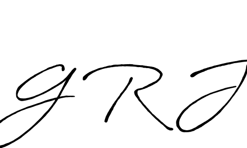 How to make G R J name signature. Use Antro_Vectra_Bolder style for creating short signs online. This is the latest handwritten sign. G R J signature style 7 images and pictures png