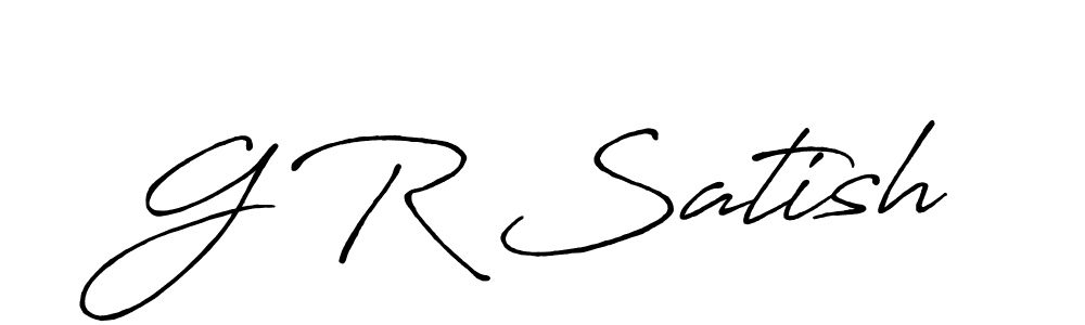 The best way (Antro_Vectra_Bolder) to make a short signature is to pick only two or three words in your name. The name G R Satish include a total of six letters. For converting this name. G R Satish signature style 7 images and pictures png