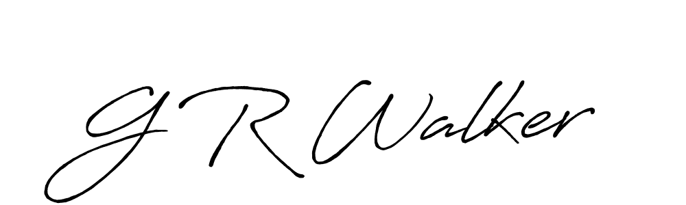 How to make G R Walker name signature. Use Antro_Vectra_Bolder style for creating short signs online. This is the latest handwritten sign. G R Walker signature style 7 images and pictures png