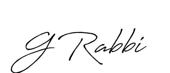 Use a signature maker to create a handwritten signature online. With this signature software, you can design (Antro_Vectra_Bolder) your own signature for name G Rabbi. G Rabbi signature style 7 images and pictures png