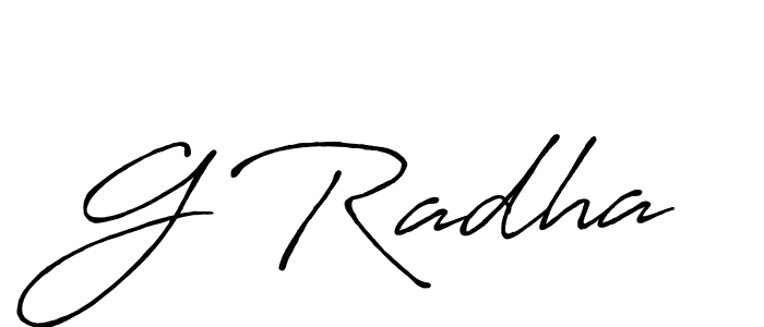 The best way (Antro_Vectra_Bolder) to make a short signature is to pick only two or three words in your name. The name G Radha include a total of six letters. For converting this name. G Radha signature style 7 images and pictures png