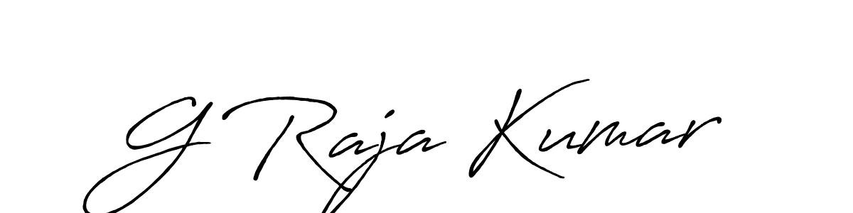 The best way (Antro_Vectra_Bolder) to make a short signature is to pick only two or three words in your name. The name G Raja Kumar include a total of six letters. For converting this name. G Raja Kumar signature style 7 images and pictures png