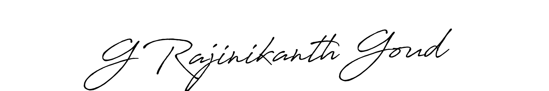 Make a beautiful signature design for name G Rajinikanth Goud. With this signature (Antro_Vectra_Bolder) style, you can create a handwritten signature for free. G Rajinikanth Goud signature style 7 images and pictures png