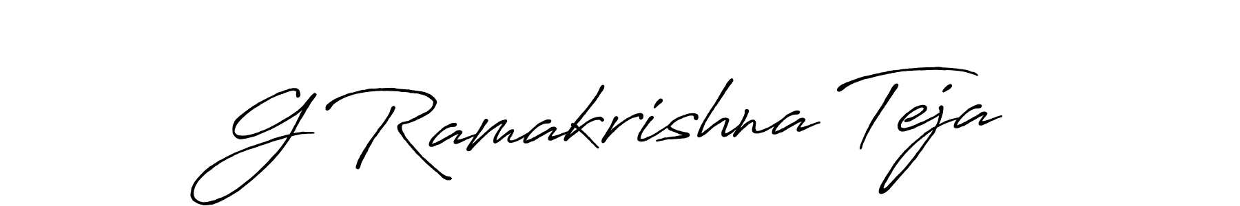 Create a beautiful signature design for name G Ramakrishna Teja. With this signature (Antro_Vectra_Bolder) fonts, you can make a handwritten signature for free. G Ramakrishna Teja signature style 7 images and pictures png