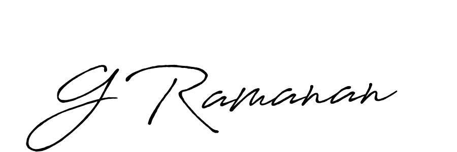 Make a beautiful signature design for name G Ramanan. With this signature (Antro_Vectra_Bolder) style, you can create a handwritten signature for free. G Ramanan signature style 7 images and pictures png