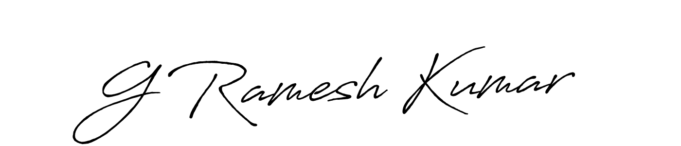 Design your own signature with our free online signature maker. With this signature software, you can create a handwritten (Antro_Vectra_Bolder) signature for name G Ramesh Kumar. G Ramesh Kumar signature style 7 images and pictures png