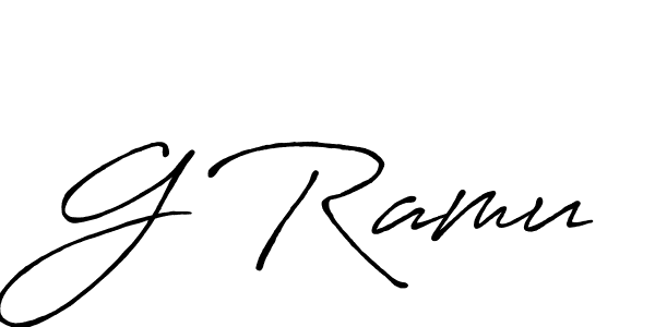 if you are searching for the best signature style for your name G Ramu. so please give up your signature search. here we have designed multiple signature styles  using Antro_Vectra_Bolder. G Ramu signature style 7 images and pictures png