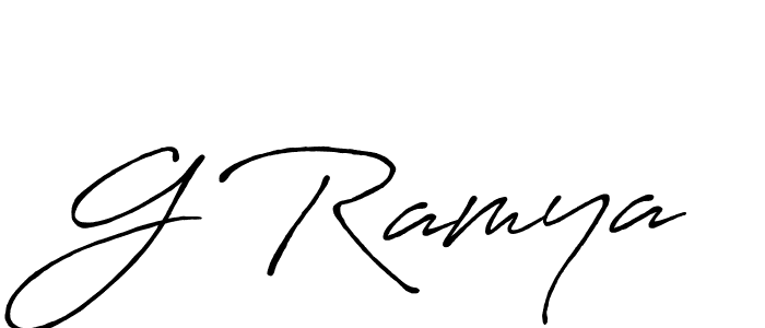 Create a beautiful signature design for name G Ramya. With this signature (Antro_Vectra_Bolder) fonts, you can make a handwritten signature for free. G Ramya signature style 7 images and pictures png