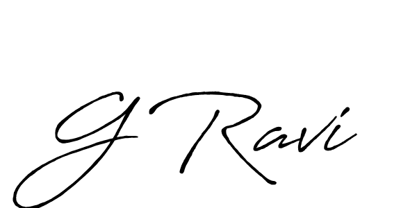 Also we have G Ravi name is the best signature style. Create professional handwritten signature collection using Antro_Vectra_Bolder autograph style. G Ravi signature style 7 images and pictures png