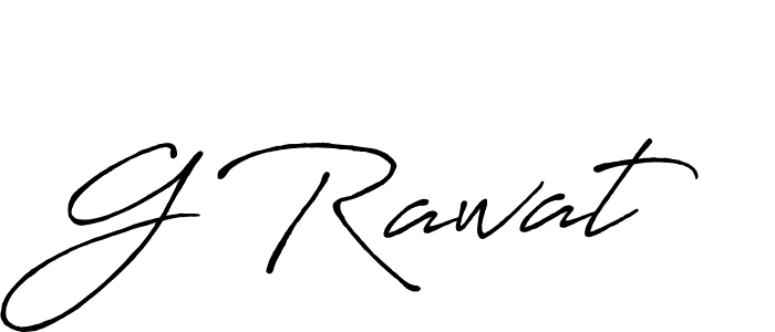 Use a signature maker to create a handwritten signature online. With this signature software, you can design (Antro_Vectra_Bolder) your own signature for name G Rawat. G Rawat signature style 7 images and pictures png