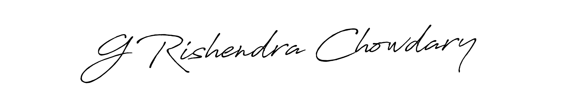 This is the best signature style for the G Rishendra Chowdary name. Also you like these signature font (Antro_Vectra_Bolder). Mix name signature. G Rishendra Chowdary signature style 7 images and pictures png