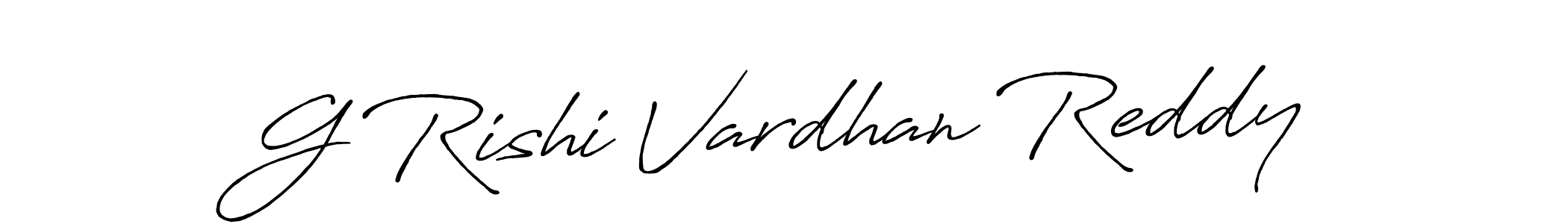 How to make G Rishi Vardhan Reddy name signature. Use Antro_Vectra_Bolder style for creating short signs online. This is the latest handwritten sign. G Rishi Vardhan Reddy signature style 7 images and pictures png