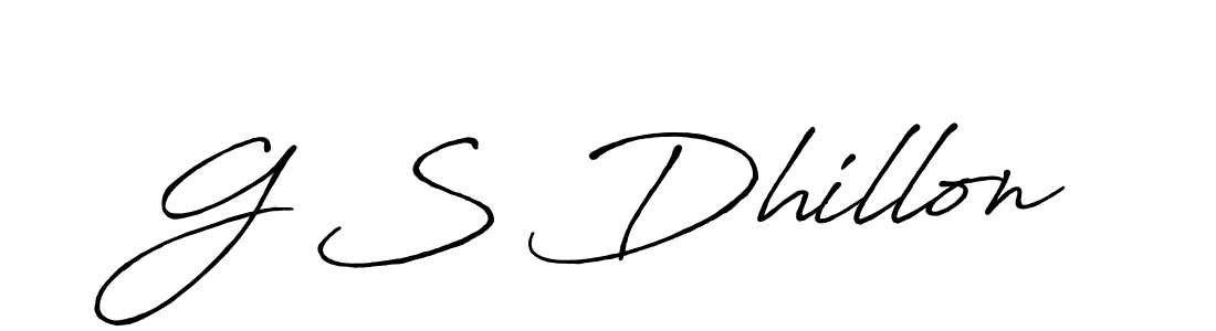 Make a beautiful signature design for name G S Dhillon. With this signature (Antro_Vectra_Bolder) style, you can create a handwritten signature for free. G S Dhillon signature style 7 images and pictures png