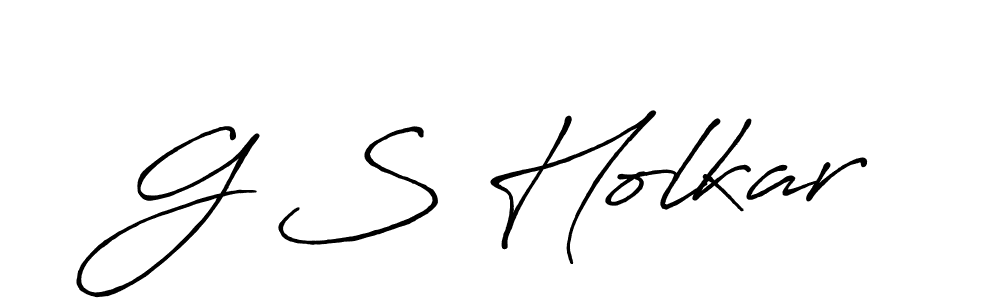 The best way (Antro_Vectra_Bolder) to make a short signature is to pick only two or three words in your name. The name G S Holkar include a total of six letters. For converting this name. G S Holkar signature style 7 images and pictures png