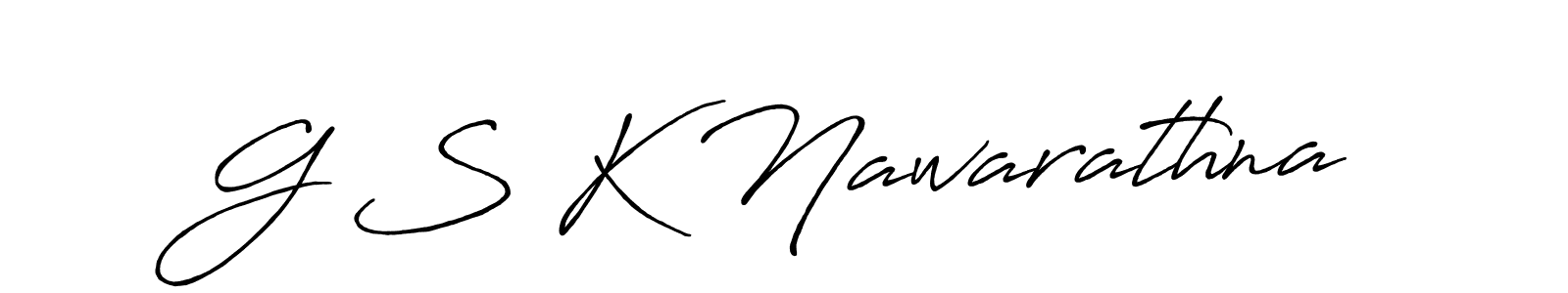 How to make G S K Nawarathna name signature. Use Antro_Vectra_Bolder style for creating short signs online. This is the latest handwritten sign. G S K Nawarathna signature style 7 images and pictures png