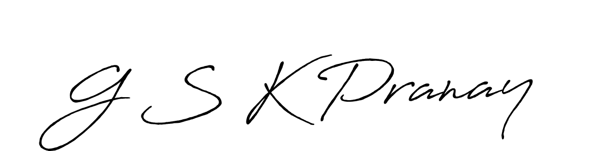 Also we have G S K Pranay name is the best signature style. Create professional handwritten signature collection using Antro_Vectra_Bolder autograph style. G S K Pranay signature style 7 images and pictures png