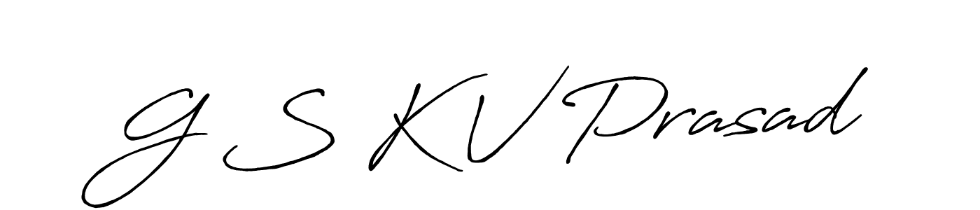 Create a beautiful signature design for name G S K V Prasad. With this signature (Antro_Vectra_Bolder) fonts, you can make a handwritten signature for free. G S K V Prasad signature style 7 images and pictures png