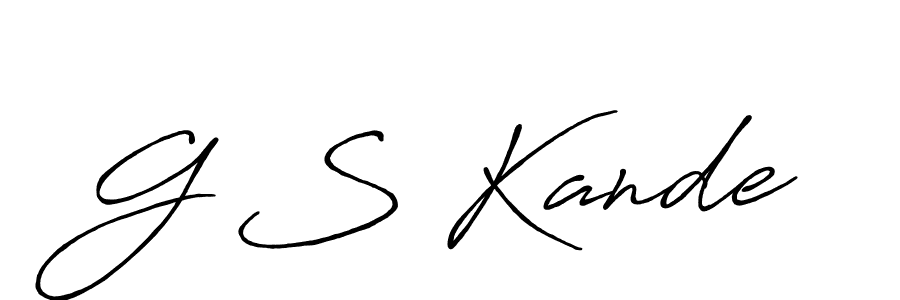 Make a beautiful signature design for name G S Kande. With this signature (Antro_Vectra_Bolder) style, you can create a handwritten signature for free. G S Kande signature style 7 images and pictures png